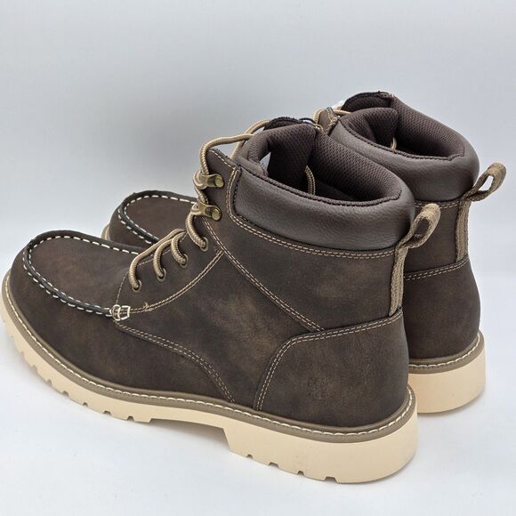 IZOD Miles Men’s Chukka Boots Brown Casual Lace Up Work Ankle Style Size 12